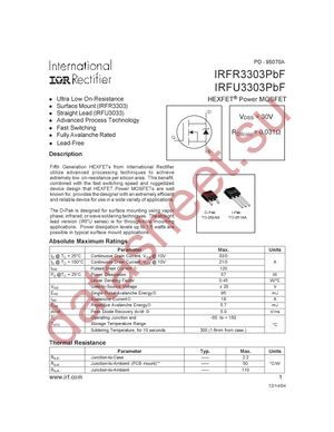 IRFR3303TRLPBF datasheet  